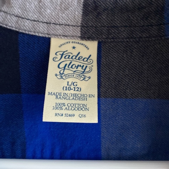 Faded Glory Boys Flannel Button Down Shirt - Picture 2 of 4